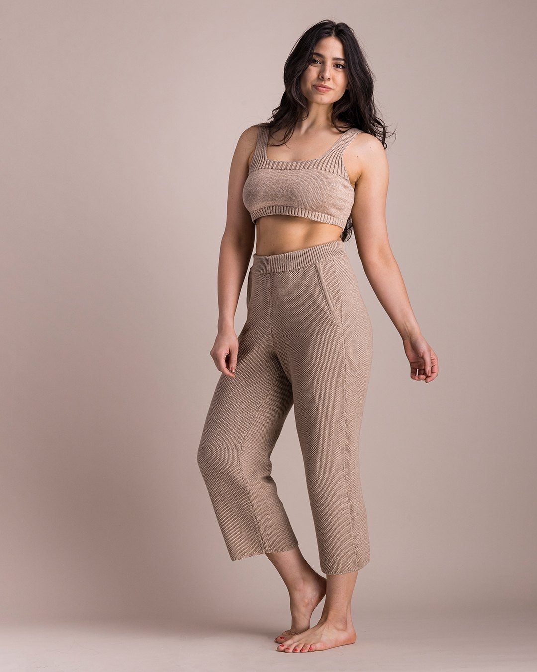 Wide Leg Pants // Natural Waffle