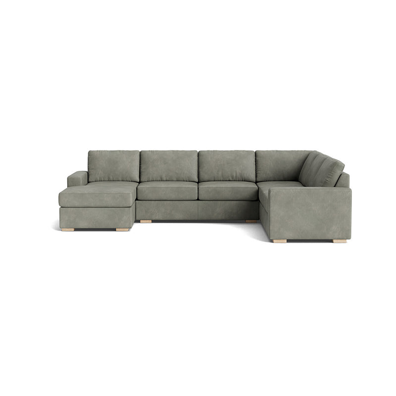 Rio U Sectional in Natural Latex - Leather