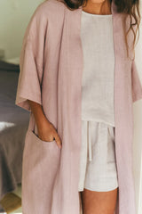 Midnight Linen Bathrobe