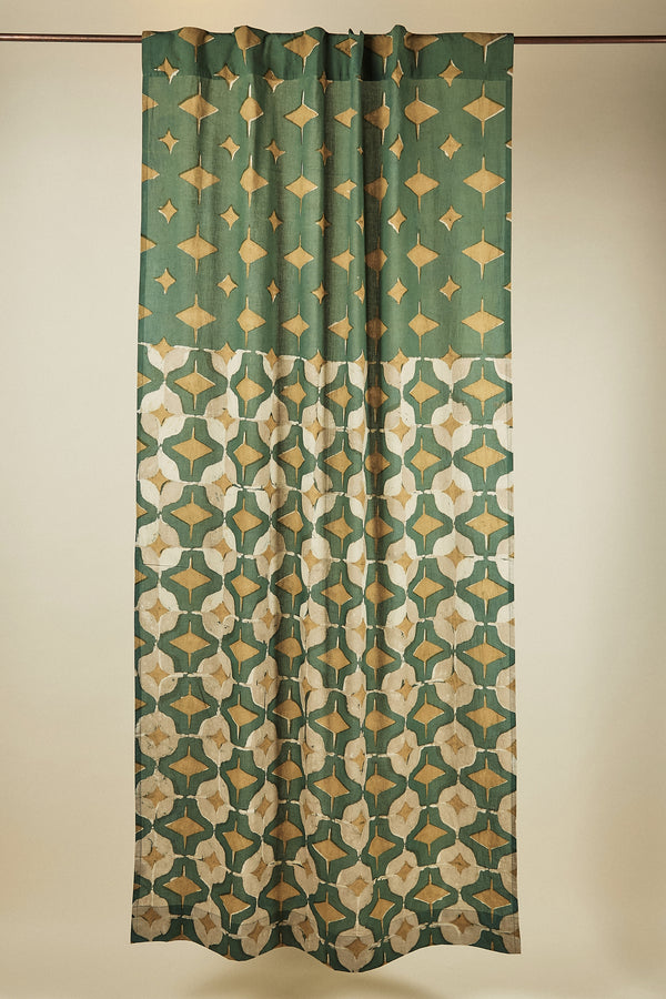 Green Escape Boho Lightweight Curtain Panel