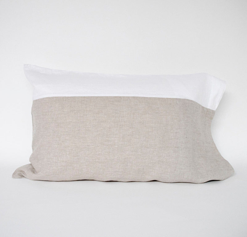 Smooth Colorblock Lightweight Linen Pillowcase