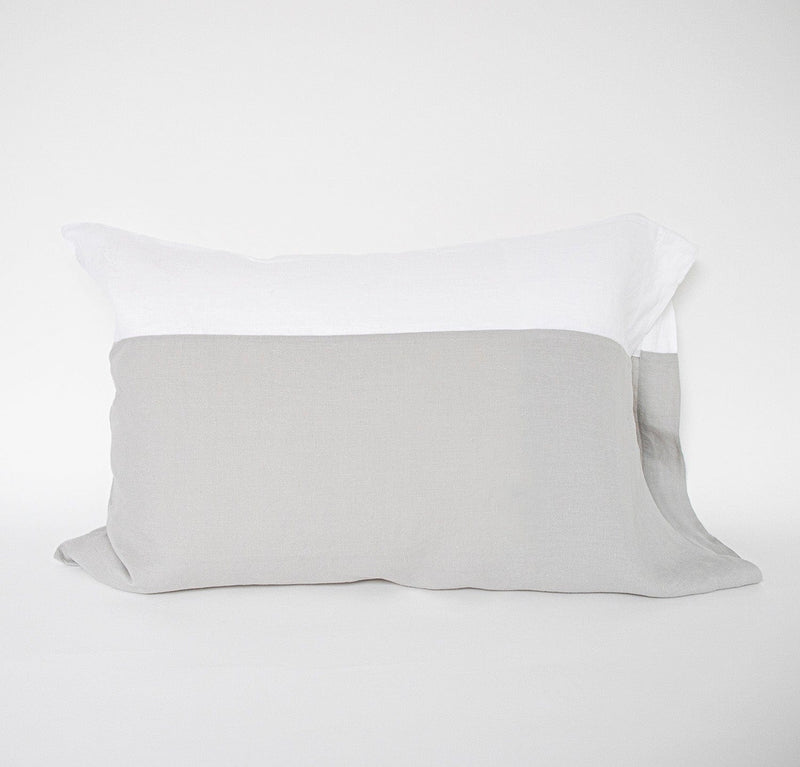 Smooth Colorblock Lightweight Linen Pillowcase