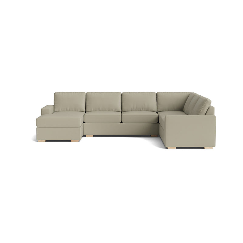 Rio Plush U Sectional in Natural Latex - Leather