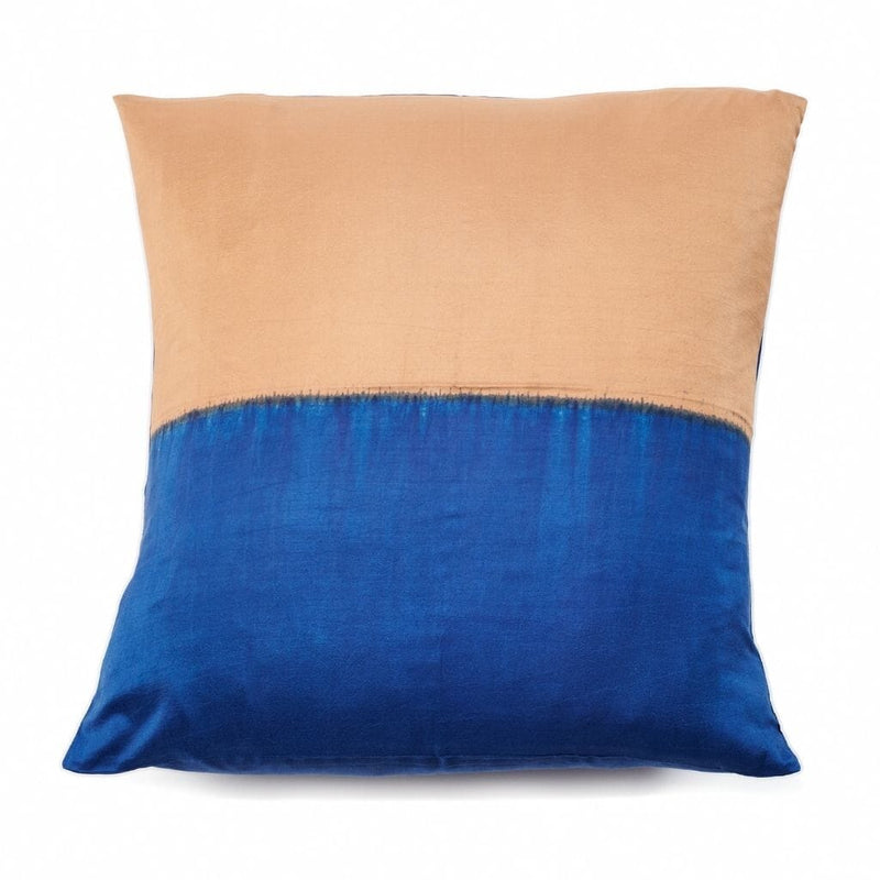 Aakar Indigo Gold Mulberry Silk Pillow Throw Pillows Studio Variously 