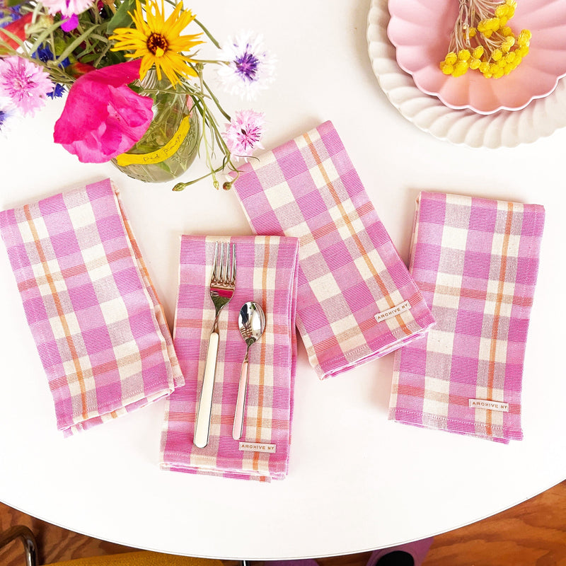 Abigail Plaid Dinner Napkin Set Napkins Archive New York 