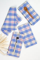 Abigail Plaid Dinner Napkin Set Napkins Archive New York Periwinkle and Pink 