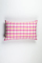 Abigail Plaid Rectangle Pillow Throw Pillows Archive New York Bubblegum and Peach 