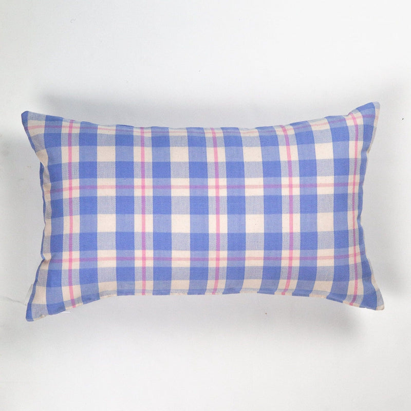 Abigail Plaid Rectangle Pillow Throw Pillows Archive New York Periwinkle and Pink 