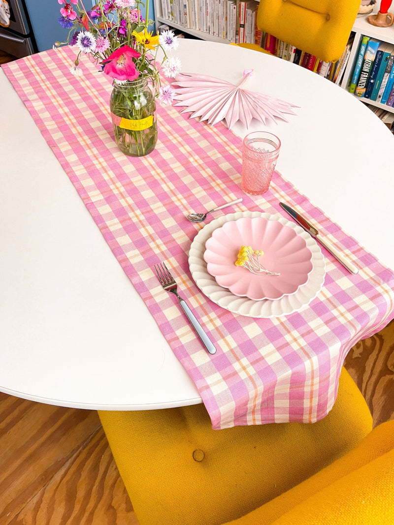 Abigail Plaid Runner Table Linens Archive New York 