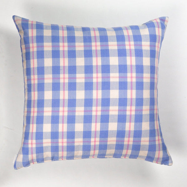 Abigail Plaid Square Pillow Throw Pillows Archive New York Periwinkle and Pink 