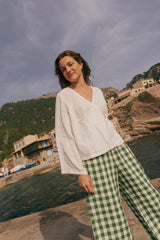 Adele Wrap Linen Top Shirts AmourLinen White XS 