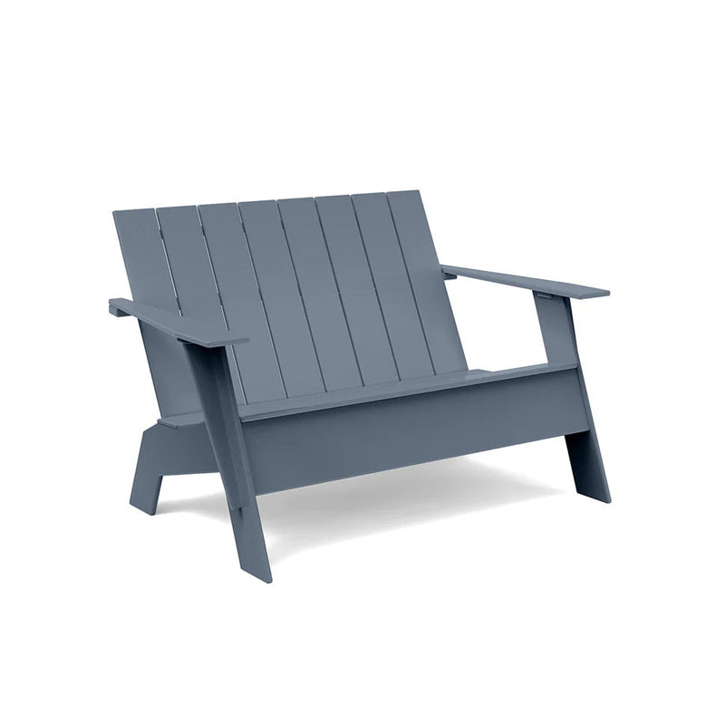 Adirondack Recycled Outdoor Bench - Tall Outdoor Seating Loll Designs Ash Blue 