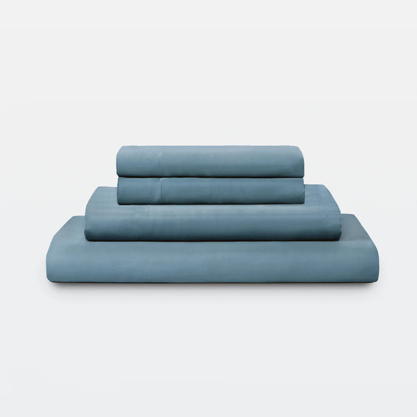 Airy Weight Tencel Eucalyptus Sheet Set - Ocean Tones Sheet Sets Sijo Teal Twin No Flat Sheet