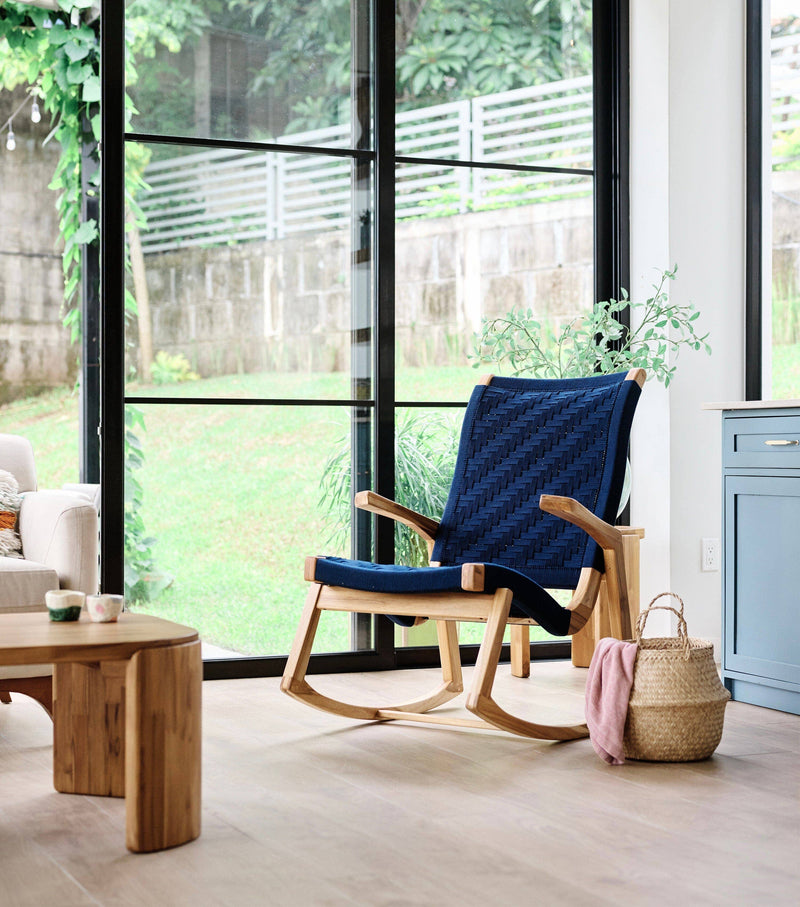 Amador Rocking Chair - Navy Basket Cord