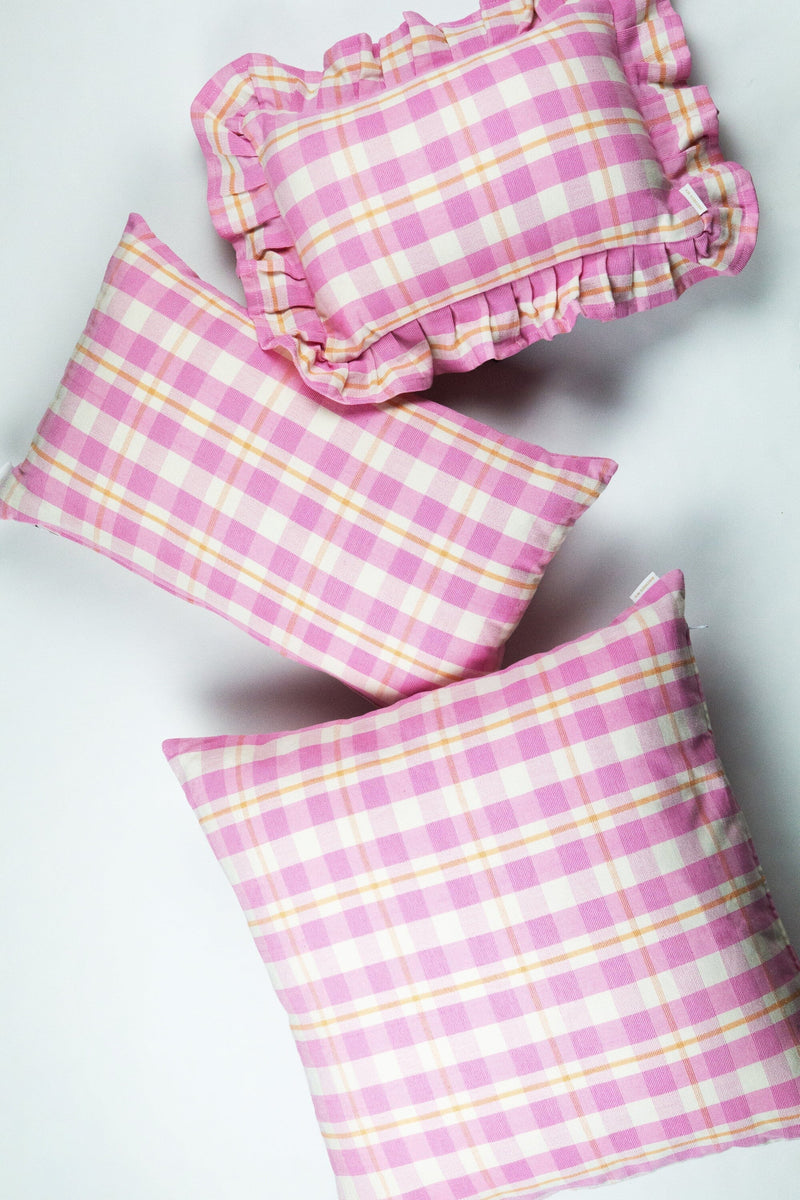 Archive New York Abigaill Ruffle Plaid Pillow Archive New York 