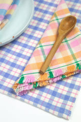 Archive New York Sofia Plaid Placemat in Periwinkle Blue and Pink Kitchen Archive New York 