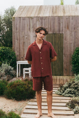 Men's Aspen Linen Loungewear Shorts Set