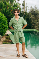 Men's Aspen Linen Loungewear Shorts Set