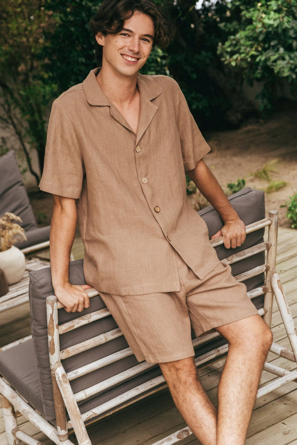 Men's Aspen Linen Loungewear Shorts Set