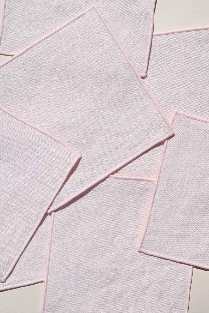 ATELIER SAUCIER Blush Linen Cocktail Napkins | Set of 4 COCKTAIL NAPKINS ATELIER SAUCIER 