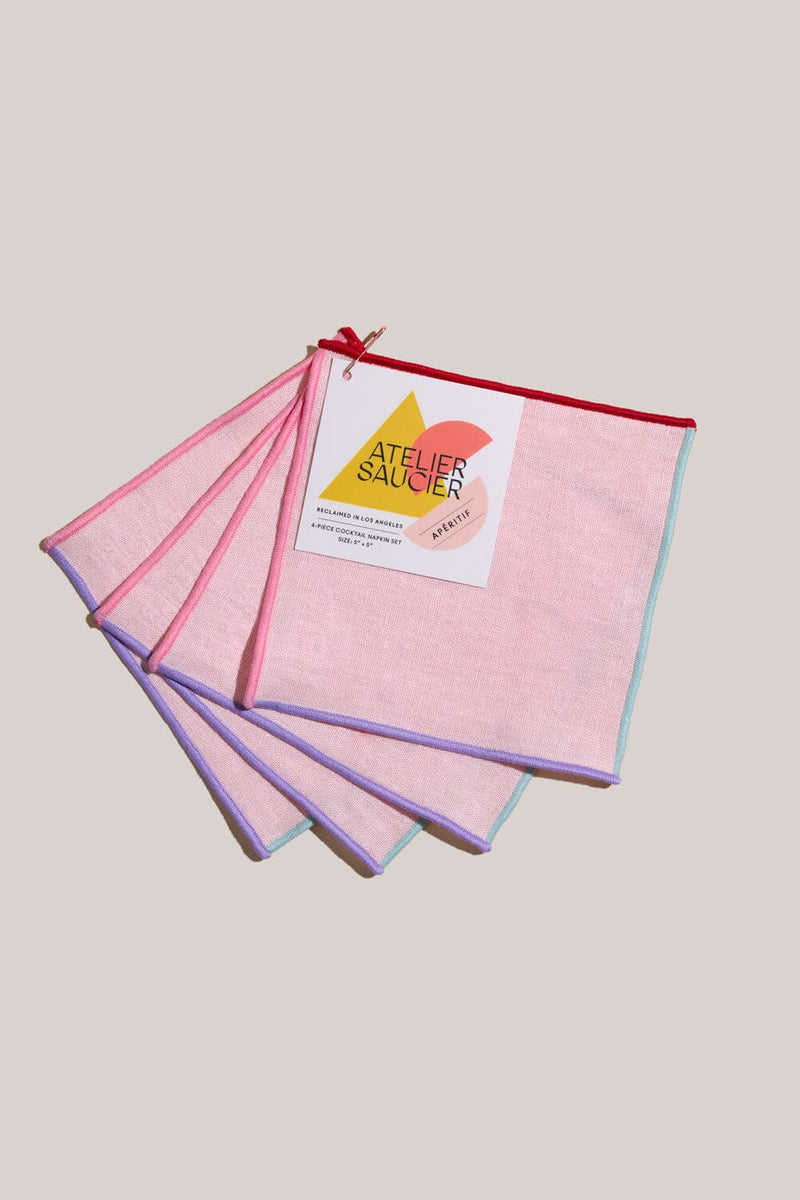 ATELIER SAUCIER Candy Crush Linen Cocktail Napkins | Set of 4 COCKTAIL NAPKINS ATELIER SAUCIER 