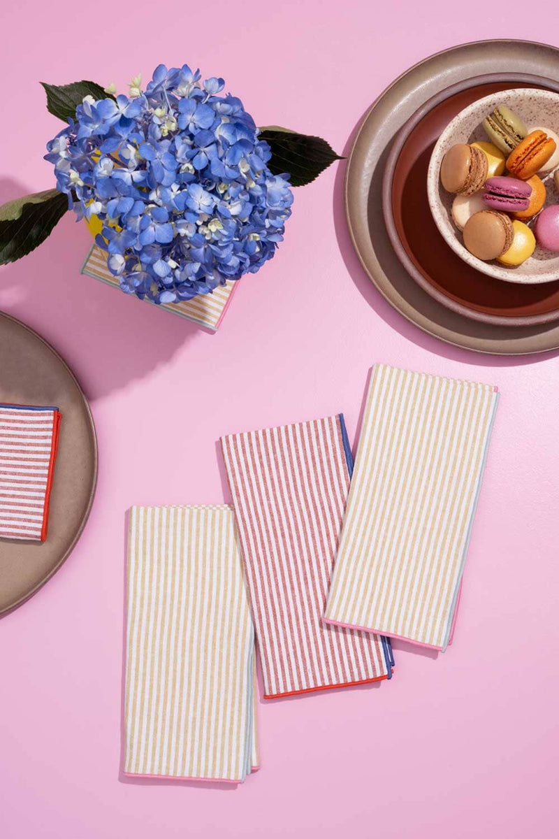 ATELIER SAUCIER Carnival Stripe Napkins | Set of 4 NAPKINS ATELIER SAUCIER 