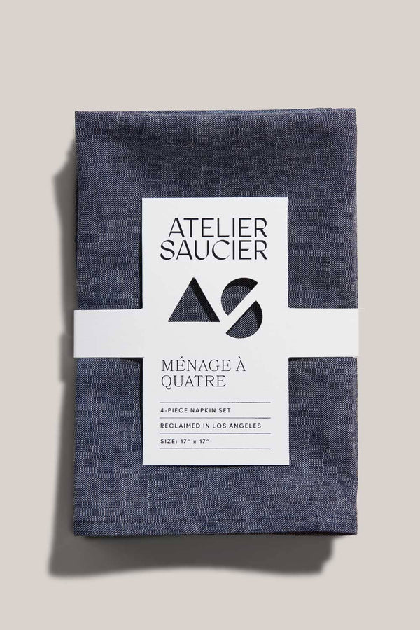 ATELIER SAUCIER Japanese Chambray Napkins | Set of 4 NAPKINS ATELIER SAUCIER 