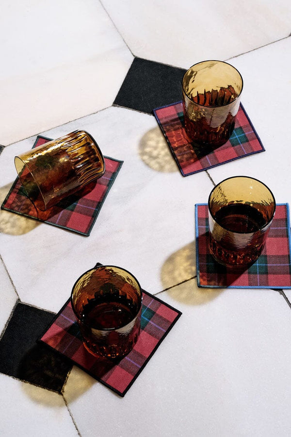 ATELIER SAUCIER Jubilee Plaid Cocktail Napkins | Set of 4 COCKTAIL NAPKINS ATELIER SAUCIER 