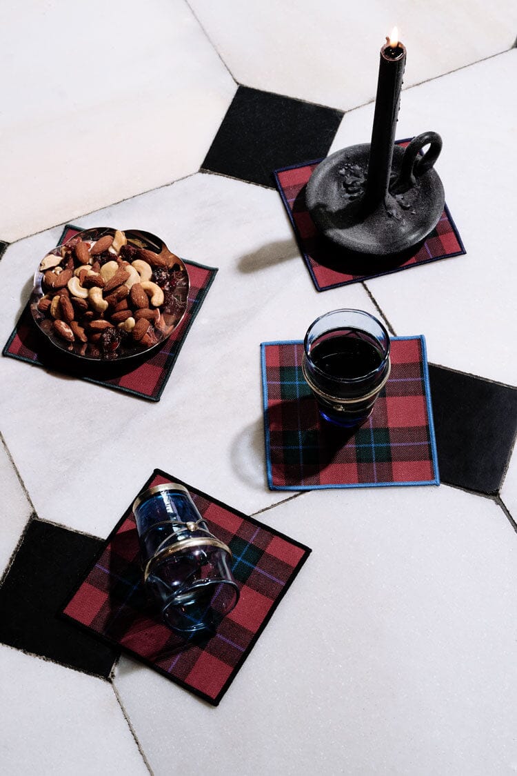 ATELIER SAUCIER Jubilee Plaid Cocktail Napkins | Set of 4 COCKTAIL NAPKINS ATELIER SAUCIER 