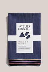 ATELIER SAUCIER Rainbow Denim Napkins | Set of 4 NAPKINS ATELIER SAUCIER 