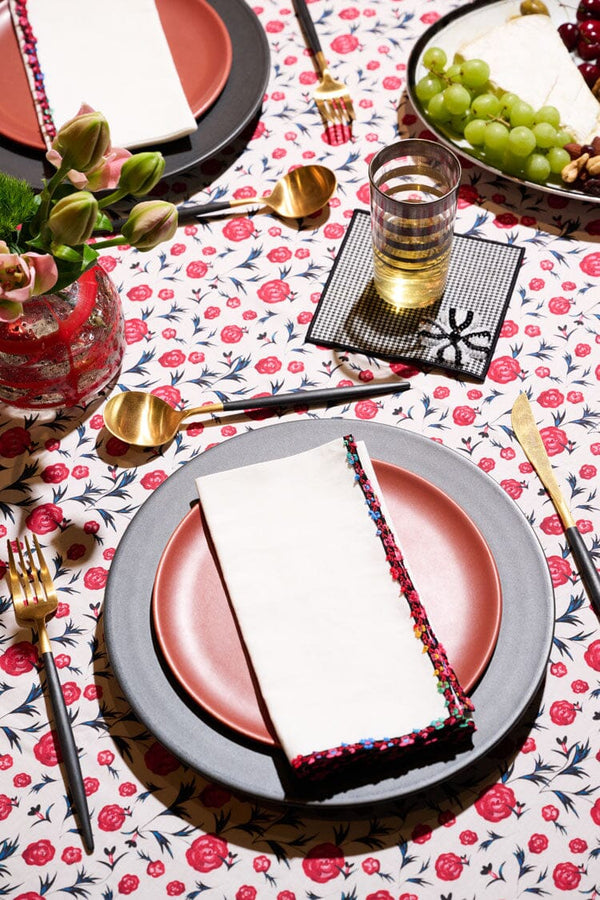 ATELIER SAUCIER Rose Rouge Tablecloth TABLECLOTHS ATELIER SAUCIER 