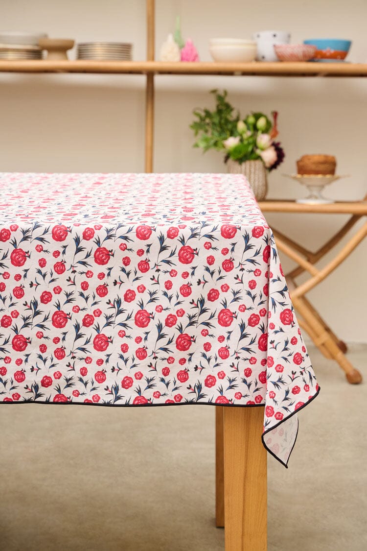 ATELIER SAUCIER Rose Rouge Tablecloth TABLECLOTHS ATELIER SAUCIER 