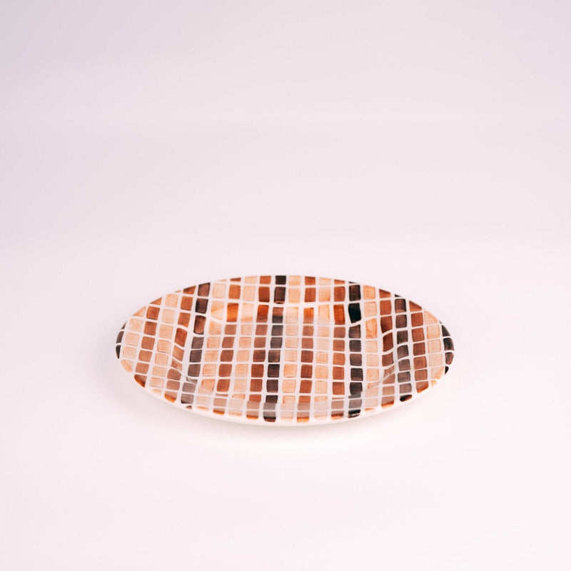 Azulejo Earthenware Plate Plates Zuahaza Terracotta Red, Blossom Pink, Chocolate Brown 