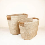 Black Oval Storage Hemp Basket Storage Baskets LIKHÂ 