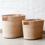 Black Oval Storage Hemp Basket Storage Baskets LIKHÂ 