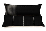 Black Stripe Wool Lumbar Pillow Cover CUSHIONS Casa Amarosa 