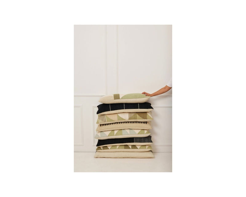 Black Stripe Wool Lumbar Pillow Cover CUSHIONS Casa Amarosa 