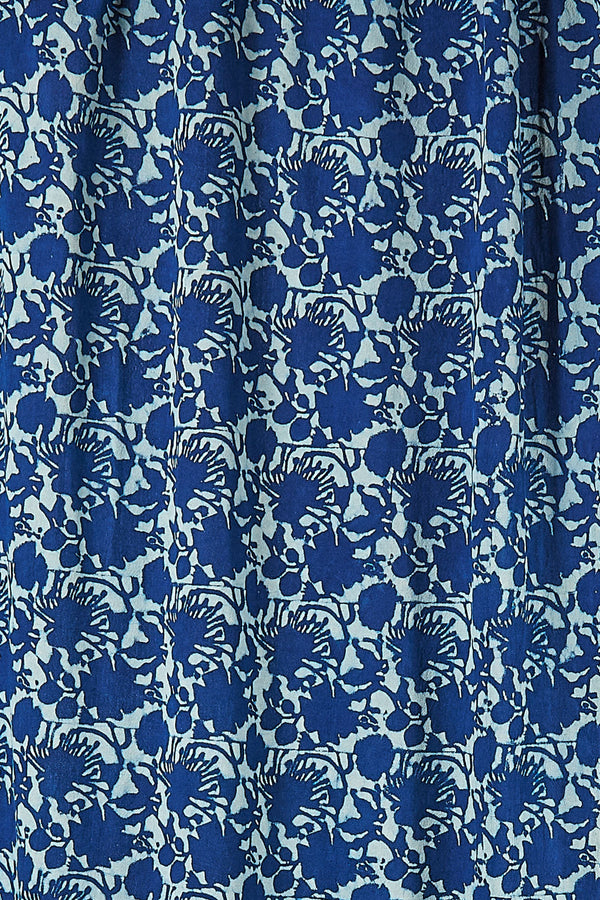 Blue Flowers Heavyweight Curtain Panel Curtains Ichcha 