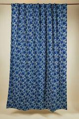 Blue Flowers Heavyweight Curtain Panel Curtains Ichcha 