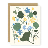 Blue Nasturtiums Greeting Card Greeting Card Elana Gabrielle 