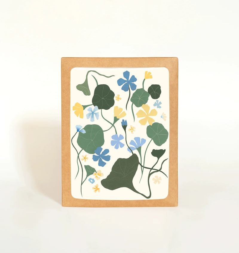 Blue Nasturtiums Greeting Card Greeting Card Elana Gabrielle 