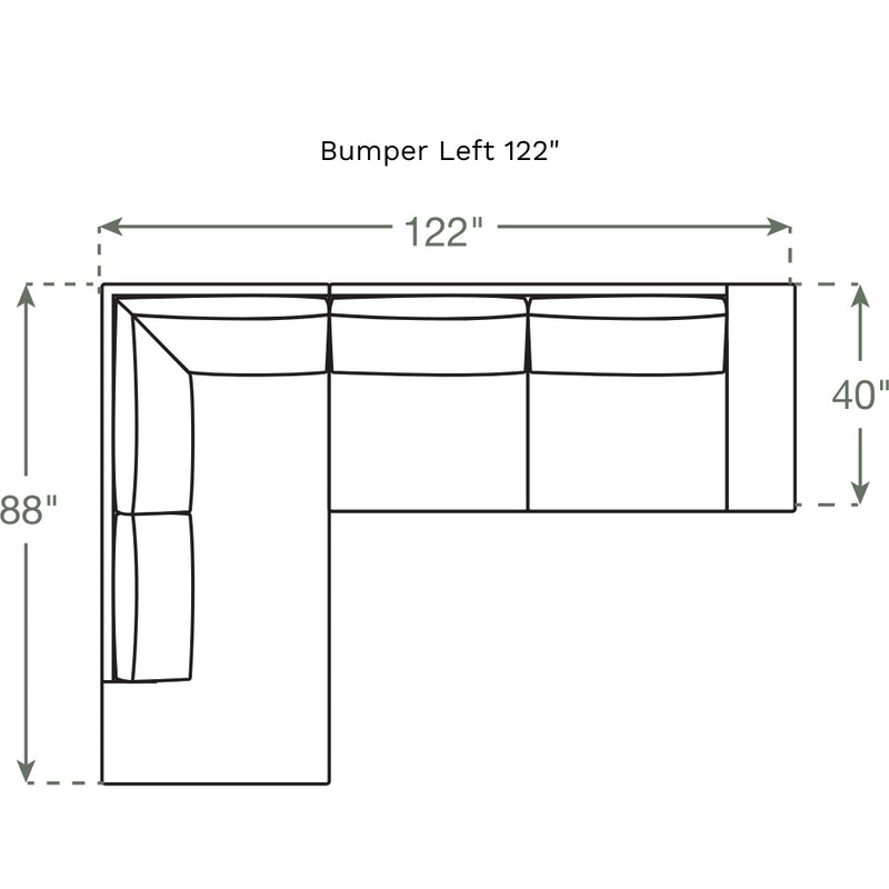 Blumen Bumper Sectional in Natural Latex - Cotton Bumper Sectional Medley 