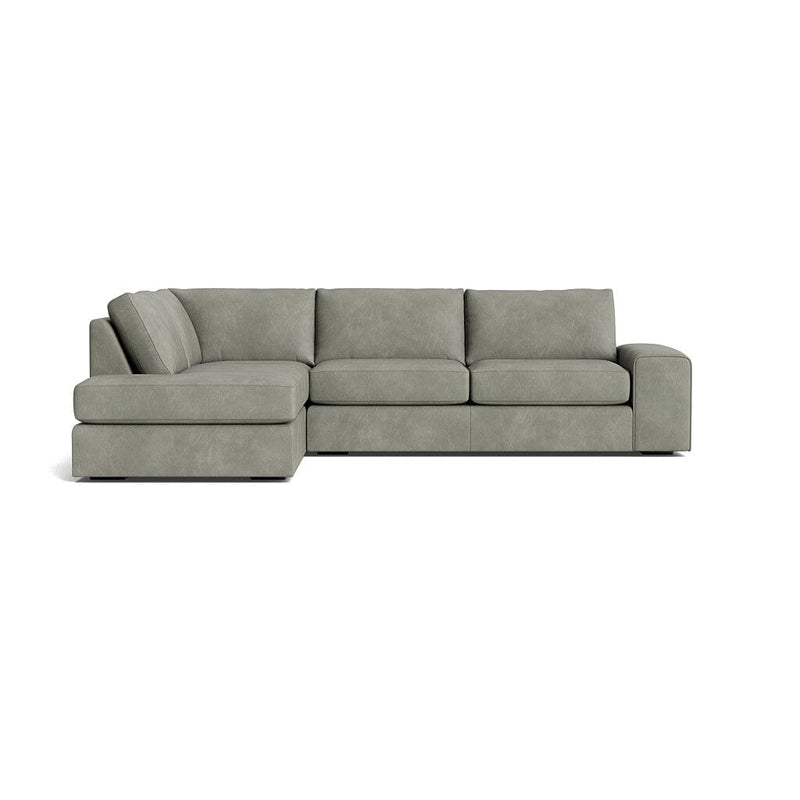 Blumen Bumper Sectional in Natural Latex - Leather Bumper Sectional Medley Bodie Smoke Bumper Left 112" 