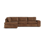 Blumen Bumper Sectional in Natural Latex - Leather Bumper Sectional Medley Palomar Saddle Bumper Left 112" 