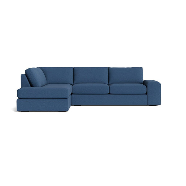 Blumen Bumper Sectional in Natural Latex - Recycled Polyester Bumper Sectional Medley Alpine French Blue Bumper Left 112" 