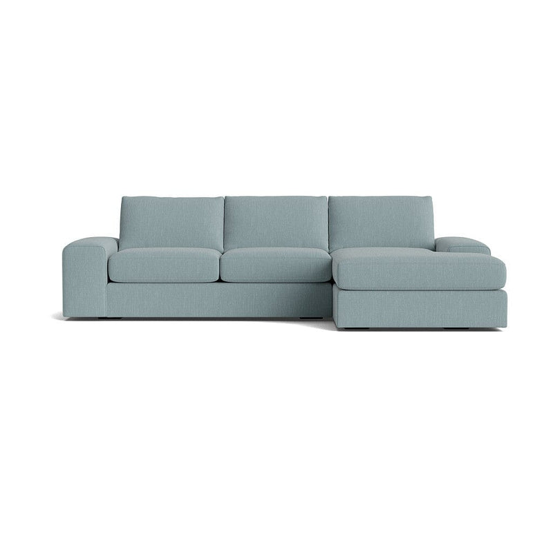 Blumen Chaise Sectional in Natural Latex - Cotton Chaise Sectional Medley Larkspur Steel Chaise Left 114" Extra Deep