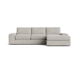 Blumen Chaise Sectional in Natural Latex - Cotton Chaise Sectional Medley Meadow Dove Chaise Left 114" Extra Deep