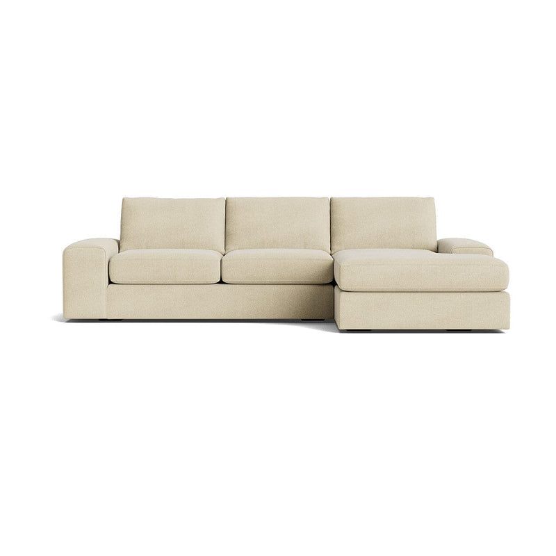 Blumen Chaise Sectional in Natural Latex - Cotton Chaise Sectional Medley Meadow Pebble Chaise Left 114" Extra Deep