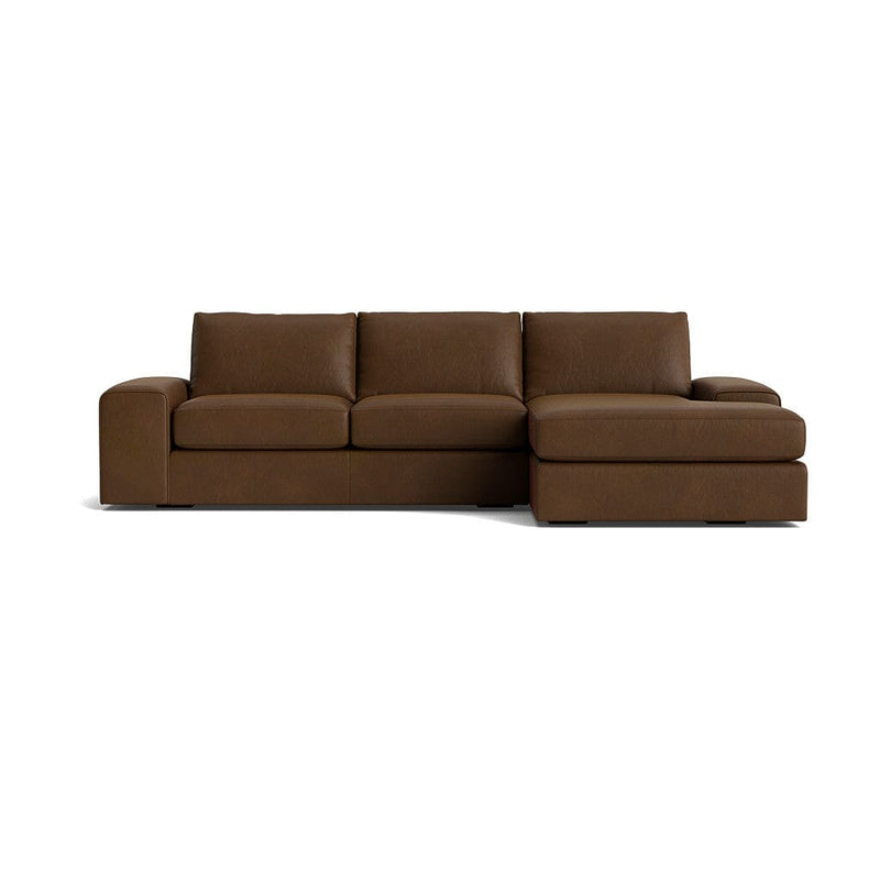 Blumen Chaise Sectional in Natural Latex - Leather Chaise Sectional Medley Bodie Chestnut Chaise Left 114" Extra Deep