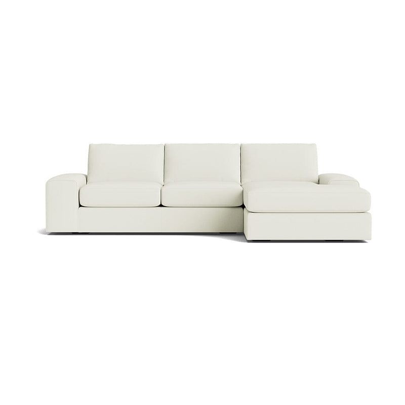 Blumen Chaise Sectional in Natural Latex - Leather Chaise Sectional Medley Tomo Cream Chaise Left 114" Extra Deep